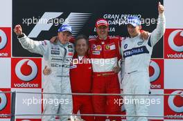 10.09.2006 Monza, Italy,  Winner, Michael Schumacher (GER), Scuderia Ferrari, 248 F1, 2nd Kimi Raikkonen (FIN), Räikkönen, McLaren Mercedes, MP4-21, 3rd, Robert Kubica (POL), BMW Sauber F1 Team, F1.06, Jean Todt (FRA), Scuderia Ferrari, Teamchief, General Manager, Team Principal - Formula 1 World Championship, Rd 15, Italian Grand Prix, Sunday Podium