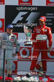 10.09.2006 Monza, Italy,  Winner, Michael Schumacher (GER), Scuderia Ferrari, 248 F1, 2nd Kimi Raikkonen (FIN), Räikkönen, McLaren Mercedes, MP4-21, 3rd, Robert Kubica (POL), BMW Sauber F1 Team, F1.06 - Formula 1 World Championship, Rd 15, Italian Grand Prix, Sunday Podium