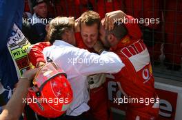 10.09.2006 Monza, Italy,  Michael Schumacher (GER), Scuderia Ferrari and Luca di Montezemolo (ITA), Scuderia Ferrari, Fiat President, Chairman & Managing Director - Formula 1 World Championship, Rd 15, Italian Grand Prix, Sunday Podium