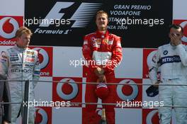 10.09.2006 Monza, Italy,  Winner, Michael Schumacher (GER), Scuderia Ferrari, 248 F1, 2nd Kimi Raikkonen (FIN), Räikkönen, McLaren Mercedes, MP4-21, 3rd, Robert Kubica (POL), BMW Sauber F1 Team, F1.06 - Formula 1 World Championship, Rd 15, Italian Grand Prix, Sunday Podium