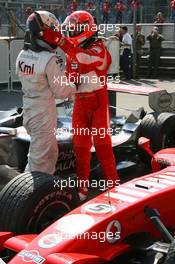 10.09.2006 Monza, Italy,  Michael Schumacher (GER), Scuderia Ferrari and Kimi Raikkonen (FIN), Räikkönen, McLaren Mercedes - Formula 1 World Championship, Rd 15, Italian Grand Prix, Sunday Podium