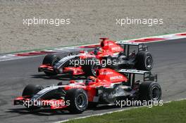 10.09.2006 Monza, Italy,  Start of the race - Christijan Albers (NED), Spyker MF1 Racing and Tiago Monteiro (POR), Spyker MF1 Racing - Formula 1 World Championship, Rd 15, Italian Grand Prix, Saturday Qualifying