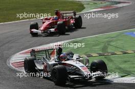 10.09.2006 Monza, Italy,  Rubens Barrichello (BRA), Honda Racing F1 Team and Felipe Massa (BRA), Scuderia Ferrari - Formula 1 World Championship, Rd 15, Italian Grand Prix, Sunday Race