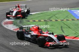 10.09.2006 Monza, Italy,  Christijan Albers (NED), Spyker MF1 Racing, Toyota M16 and Tiago Monteiro (POR), Spyker MF1 Racing, Toyota M16  - Formula 1 World Championship, Rd 15, Italian Grand Prix, Sunday Race