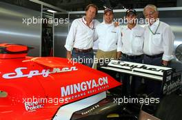 09.09.2006 Monza, Italy,  (l-r) Michiel Mol (NED), Christijan Albers (NED), Midland MF1 Racing, Tiago Monteiro (POR), Midland MF1 Racing and Fred Mulder (NED) - Formula 1 World Championship, Rd 15, Italian Grand Prix, Saturday