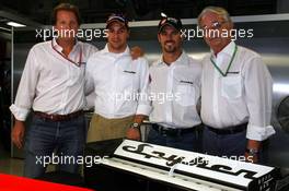 09.09.2006 Monza, Italy,  (l-r) Michiel Mol (NED), Christijan Albers (NED), Midland MF1 Racing, Tiago Monteiro (POR), Midland MF1 Racing and Fred Mulder (NED) - Formula 1 World Championship, Rd 15, Italian Grand Prix, Saturday - Copyright Free