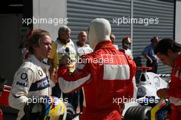 09.09.2006 Monza, Italy,  Nick Heidfeld (GER), BMW Sauber F1 Team, Michael Schumacher (GER), Scuderia Ferrari  , Felipe Massa (BRA), Scuderia Ferrari - Formula 1 World Championship, Rd 15, Italian Grand Prix, Saturday Qualifying