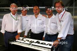 09.09.2006 Monza, Italy,  (l-r) Fred Mulder (NED), Christijan Albers (NED), Midland MF1 Racing, Colin Kolles (GER), Midland MF1 Racing, Managing Director, Tiago Monteiro (POR), Midland MF1 Racing and Michiel Mol (NED) - Formula 1 World Championship, Rd 15, Italian Grand Prix, Saturday