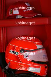 09.09.2006 Monza, Italy,  Michael Schumacher (GER), Scuderia Ferrari, helmet - Formula 1 World Championship, Rd 15, Italian Grand Prix, Saturday Practice