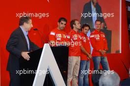 09.09.2006 Monza, Italy,  Ferrari Dinner, Jean Todt (FRA), Scuderia Ferrari, Teamchief, General Manager, Team Principal, Marc Gene (ESP), Test Driver, Scuderia Ferrari. Luca Badoer (ITA), Test Driver, Scuderia Ferrari, Felipe Massa (BRA), Scuderia Ferrari and Michael Schumacher (GER), Scuderia Ferrari - Formula 1 World Championship, Rd 15, Italian Grand Prix, Saturday