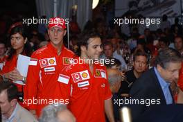 09.09.2006 Monza, Italy,  Ferrari Dinner, Michael Schumacher (GER), Scuderia Ferrari and Felipe Massa (BRA), Scuderia Ferrari - Formula 1 World Championship, Rd 15, Italian Grand Prix, Saturday