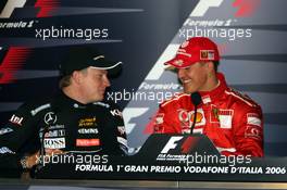 10.09.2006 Monza, Italy,  FIA Press Conference - Kimi Raikkonen (FIN), Räikkönen, McLaren Mercedes and Michael Schumacher (GER), Scuderia Ferrari  - Formula 1 World Championship, Rd 15, Italian Grand Prix, Sunday