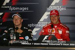 10.09.2006 Monza, Italy,  FIA Press Conference - Kimi Raikkonen (FIN), Räikkönen, McLaren Mercedes and Michael Schumacher (GER), Scuderia Ferrari  - Formula 1 World Championship, Rd 15, Italian Grand Prix, Sunday