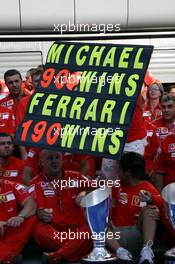 10.09.2006 Monza, Italy,  90 WIN for Michael Schumacher (GER), Scuderia Ferrari and 190 Win for Ferrari  - Formula 1 World Championship, Rd 15, Italian Grand Prix, Sunday