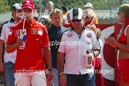 10.09.2006 Monza, Italy,  Michael Schumacher (GER), Scuderia Ferrari and Rubens Barrichello (BRA), Honda Racing F1 Team - Formula 1 World Championship, Rd 15, Italian Grand Prix, Sunday