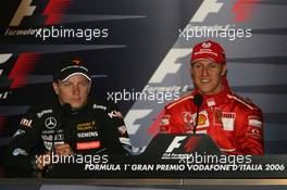 10.09.2006 Monza, Italy,  FIA Press Conference - Kimi Raikkonen (FIN), Räikkönen, McLaren Mercedes and Michael Schumacher (GER), Scuderia Ferrari  - Formula 1 World Championship, Rd 15, Italian Grand Prix, Sunday