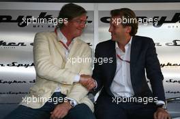 10.09.2006 Monza, Italy,  Victor R. Muller (NED), Chief Executive Officer of Spyker Cars N.V. and Spyker MF1 Racing and Michiel Mol (NED), future Director of Formula One Racing of Spyker and Spyker MF1 Racing - Formula 1 World Championship, Rd 15, Italian Grand Prix, Sunday