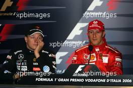 10.09.2006 Monza, Italy,  FIA Press Conference - Kimi Raikkonen (FIN), Räikkönen, McLaren Mercedes and Michael Schumacher (GER), Scuderia Ferrari  - Formula 1 World Championship, Rd 15, Italian Grand Prix, Sunday