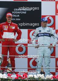 10.09.2006 Monza, Italy,  Michael Schumacher (GER), Scuderia Ferrari and Robert Kubica (POL),  BMW Sauber F1 Team - Formula 1 World Championship, Rd 15, Italian Grand Prix, Sunday