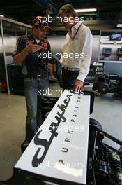 10.09.2006 Monza, Italy,  Christijan Albers (NED), Spyker MF1 Racing and Victor R. Muller (NED), Chief Executive Officer of Spyker Cars N.V. and Spyker MF1 Racing  - Formula 1 World Championship, Rd 15, Italian Grand Prix, Sunday