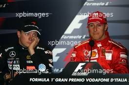 10.09.2006 Monza, Italy,  FIA Press Conference - Kimi Raikkonen (FIN), Räikkönen, McLaren Mercedes and Michael Schumacher (GER), Scuderia Ferrari  - Formula 1 World Championship, Rd 15, Italian Grand Prix, Sunday