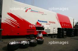 07.09.2006 Monza, Italy,  Toyota Racing, truck in the paddock - Formula 1 World Championship, Rd 15, Italian Grand Prix, Thursday