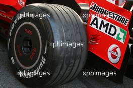 07.09.2006 Monza, Italy,  Scuderia Ferrari rear wheel covers - Formula 1 World Championship, Rd 15, Italian Grand Prix, Thursday