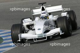 12.01.2006 Jerez, Spain, Nick Heidfeld (GER), BMW Sauber F1 Team, in a totally white car - Formula One Testing