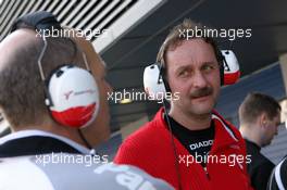10.01.2006 Jerez, Spain,  Peter Neururer (GER), Trainer of german soccer club Hannover 96, guest of Toyota Racing - Formula One Testing