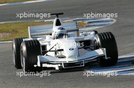 11.01.2006 Jerez, Spain, Nick Heidfeld (GER), BMW Sauber F1 Team, in a complete white painted BMW  - Formula One Testing