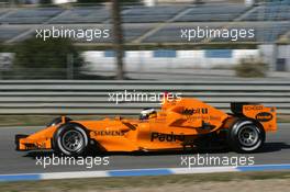 11.01.2006 Jerez, Spain,  Pedro de la Rosa (ESP), Test Driver, McLaren Mercedes, in an interim Orange McLaren Mercedes - Formula One Testing