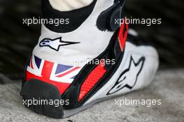 09.02.2006 Jerez, Spain,  The shoe of Jenson Button (GBR), Honda Racing F1 Team