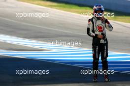 07.02.2006 Jerez, Spain,  Jenson Button (GBR), Honda Racing F1 Team,  stops at the end of the pitlane