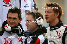 08.02.2006 Jerez, Spain,  Jenson Button (GBR), Honda Racing F1 Team, Jacky Eaklehardt (BEL), Honda Racing F1 Team