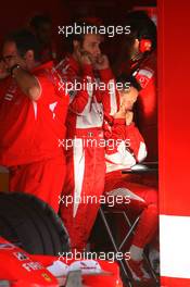 12.10.2006 Jerez, Spain,  Michael Schumacher (GER), Scuderia Ferrari, Luca Badoer (ITA), Test Driver, Scuderia Ferrari, F1 Testing