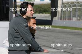 06.12.2006 Jerez, Spain,  Lewis Hamilton (GBR), McLaren Mercedes, watches the action on track, F1 Testing