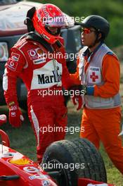 08.10.2006 Suzuka, Japan,  Michael Schumacher (GER), Scuderia Ferrari, 248 F1, Stopped on track, Engine failure - Formula 1 World Championship, Rd 17, Japanese Grand Prix, Sunday Race