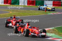 08.10.2006 Suzuka, Japan,  Felipe Massa (BRA), Scuderia Ferrari, 248 F1 and Michael Schumacher (GER), Scuderia Ferrari, 248 F1 - Formula 1 World Championship, Rd 17, Japanese Grand Prix, Sunday Race