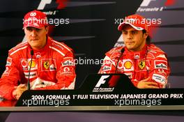 07.10.2006 Suzuka, Japan,  Felipe Massa (BRA), Scuderia Ferrari and Michael Schumacher (GER), Scuderia Ferrari - Formula 1 World Championship, Rd 17, Japanese Grand Prix, Saturday Press Conference