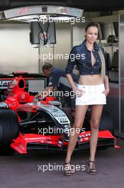26.05.2006 Monte Carlo, Monaco,  Model shooting in the Midland MF1 Racing garage - Formula 1 World Championship, Rd 7, Monaco Grand Prix, Friday
