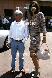 26.05.2006 Monte Carlo, Monaco,  Bernie Ecclestone (GBR) with his wife Slavica Ecclestone (SLO) - Formula 1 World Championship, Rd 7, Monaco Grand Prix, Friday