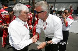 28.05.2006 Monte Carlo, Monaco,  Bernie Ecclestone (GBR) with Willi Weber (GER), Driver Manager - Formula 1 World Championship, Rd 7, Monaco Grand Prix, Sunday Pre-Race Grid