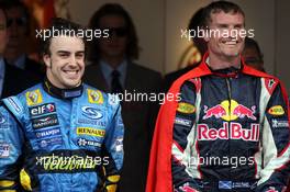 28.05.2006 Monte Carlo, Monaco,  Fernando Alonso (ESP), Renault F1 Team and David Coulthard (GBR), Red Bull Racing - Formula 1 World Championship, Rd 7, Monaco Grand Prix, Sunday Podium