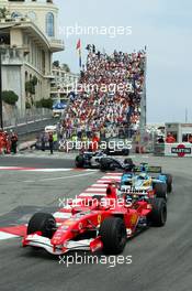 28.05.2006 Monte Carlo, Monaco,  Michael Schumacher (GER), Scuderia Ferrari, Giancarlo Fisichella (ITA), Renault F1 Team and Nico Rosberg (GER), WilliamsF1 Team- Formula 1 World Championship, Rd 7, Monaco Grand Prix, Sunday Race