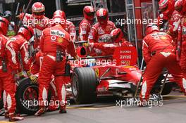 28.05.2006 Monte Carlo, Monaco,  PIT STOP of Felipe Massa (BRA), Scuderia Ferrari - Formula 1 World Championship, Rd 7, Monaco Grand Prix, Sunday Race