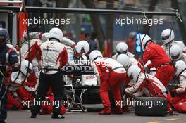28.05.2006 Monte Carlo, Monaco,  PIT STOP of Takuma Sato (JPN), Super Aguri F1  - Formula 1 World Championship, Rd 7, Monaco Grand Prix, Sunday Race