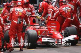 28.05.2006 Monte Carlo, Monaco,  PIT STOP of Michael Schumacher (GER), Scuderia Ferrari  - Formula 1 World Championship, Rd 7, Monaco Grand Prix, Sunday Race
