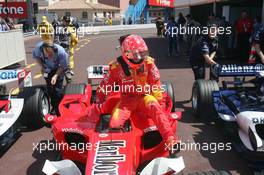 27.05.2006 Monte Carlo, Monaco,  Michael Schumacher (GER), Scuderia Ferrari 1st place, Fernando Alonso (ESP), Mark Webber (AUS), Williams F1 Team 3rd place , Renault F1 Team 2nd place,    - Formula 1 World Championship, Rd 7, Monaco Grand Prix, Saturday Qualifying