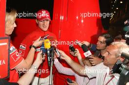 27.05.2006 Monte Carlo, Monaco,  Michael Schumacher (GER), Scuderia Ferrari giving an press announcement at 9.42pm to the media - Formula 1 World Championship, Rd 7, Monaco Grand Prix, Saturday