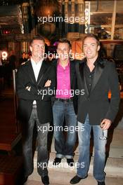 27.05.2006 Monte Carlo, Monaco,  "Superman Returns" party at the Red Bull Energy Station, David Coulthard (GBR), Red Bull Racing, Christian Klien (AUT), Red Bull Racing and Robert Doornbos (NED), Test Driver, Red Bull Racing  - Formula 1 World Championship, Rd 7, Monaco Grand Prix, Saturday